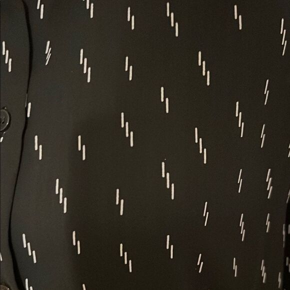 Chelsea & Theodore Black Button-Up Shirt with White Pattern - Picture 2 of 7